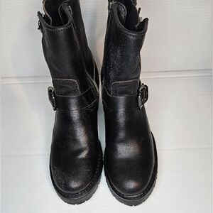 FRYE Sabrina Moto Boots – Women’s Chocolate Brown, Double Buckle, Zipper, Size 6
